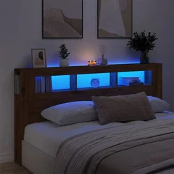 LED uzglavlje boja hrasta artisan 200x18,5x103,5 cm drveni