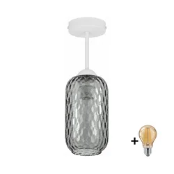BRILAGI - LED Plafonski luster R GLASS 1xE27/60W/230V prečnik 14 cm bela/dimno siva