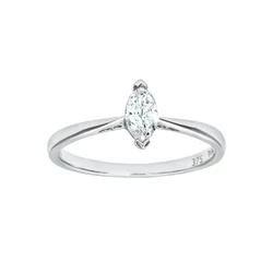 DIAMANT LETERNEL Prstan Ring aus 375 Weißgold mit Diamant srebrna