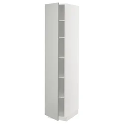 METOD Visoki element s policama, bela/Havstorp svetlosiva, 40x60x200 cm