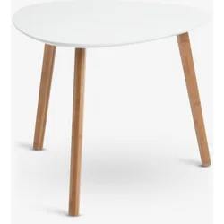 Stočić 55x55 bela/bambus