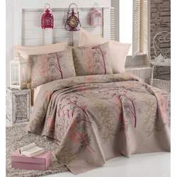 Aberto Design Set prekrivač i 2 jastučnice Urla, 200x230 cm, Smeđe boje