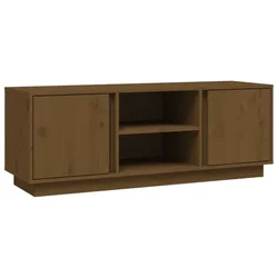 Vidaxl TV omarica medeno rjava 110x35x40,5 cm trdna borovina
