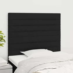 vidaXL Vzglavje postelje črno 100x5x118/128 cm blago