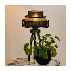 Brilagi - Stona lampa DAKOTA LUNETA 1xE27/15W/230V crna/ratan