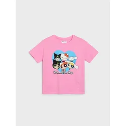 Sinsay - Pamučna majica sa printom Hello Kitty and Friends - roze