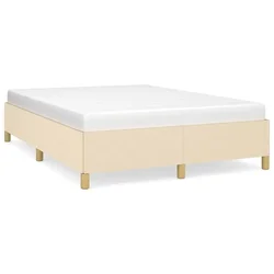 Vidaxl Posteljni okvir brez vzmetnice krem 140x190 cm blago