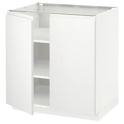 METOD Podni element s policama/2 vrata, bela/Voxtorp matirano bela, 80x60 cm