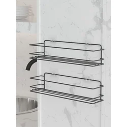 Hermia Kuhinjski organizator, 100% metal, 2 komada, 360 x 80 x 100 mm, debljina: 2.5-5 mm, Crni
