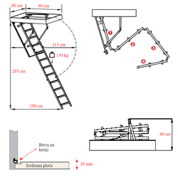 Meisterholz Mini tavanske stepenice 80x60 cm