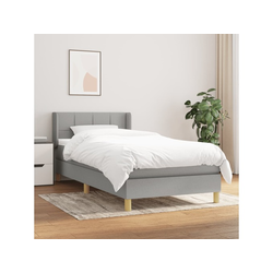 Den Box spring postelja z vzmetnico svetlo siva 90x190 cm bl