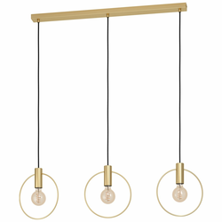 EGLO viseća lampa MANIZALES 3xE27 101 cm brušeni mesing prstenovi 98835