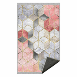 Rožnata/siva pralna preproga 80x140 cm – Mila Home
