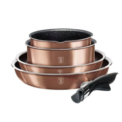 Berlingerhaus Komplet posode BH-6147 with removable handle 9 pcs Rosegold Metallic Line