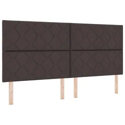 Vidaxl Vzglavje Temno rjava 200 cm blago