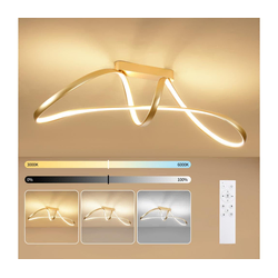 Brilagi-LED Prigušiva plafonska svetiljka TWISTER LED/60W/230V 3000-6000K zlatna + daljinski upravljač