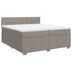 Vidaxl Box spring postelja z vzmetnico taupe 200x200 cm blago