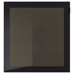 GLASSVIK Staklena vrata, crna/dimljeno staklo, 60x64 cm
