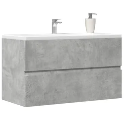 Ormarić za umivaonik boja betona 90x38,5x45cm konstruirano drvo