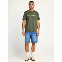 Funky Buddha Majica  temno zelena / volneno bela