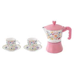 2-piece coffee cup set, porcelain, 100ml and moka pot, Mon Amour - N