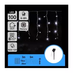 Aigostar - LED solarni lanac 100xLED/8 funkcija 8x0,4m IP65 hladna bela
