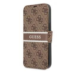 Maska na preklop Guess Bk Pu 4G Stripe za iPhone 13 Pro braon