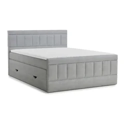 Siva boxspring postelja s prostorom za shranjevanje 200x200 cm Caya – Maison de Reve