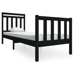 Vidaxl Posteljni okvir črn 75x190 cm trden les