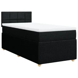 Vidaxl Box spring postelja z vzmetnico črna 80x200 cm blago