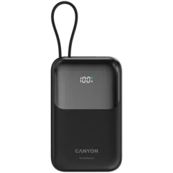 CANYON power bank OnPower 101 built-in cable 10000 mAh PD22.5W Black