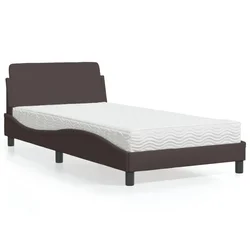 Krevet s madracem Dover tamnosmeđi 100 x 200 cm od tkanine