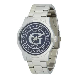 GUESS Analogna ura COLLEGIATE mornarska/srebrna