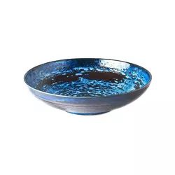 Modra keramična posoda MIJ Copper Swirl, o 28 cm