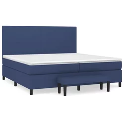 vidaXL Box spring postelja z vzmetnico moder 200x200 cm blago, (20761316)