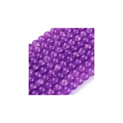 Ispucale staklene perle kugla 12 mm ljubicasta-niska