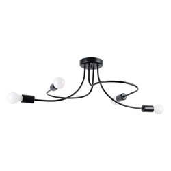 Sollux SL.1455 - Luster na stalku LEVAR 4xE27/15W/230V crna
