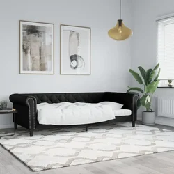 Dnevni krevet crni 90 x 200 cm od umjetne kože