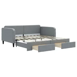 Vidaxl Izvlečna dnevna postelja s predali brez vzmetnice 100x190 cm