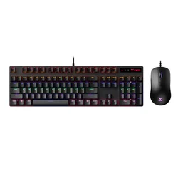 Rapoo Tastatura, Žičana, Crna + Miš, Crni