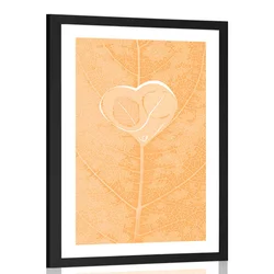 Plakat s paspartujem detajl lista - 20x30 silver