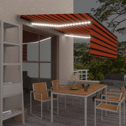 Tenda na ručno uvlačenje s roletom LED 4,5x3 m narančasto-smeđa
