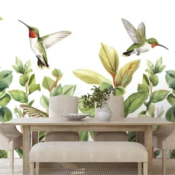 Samolepilna tapeta kolibri in listi - 147x99