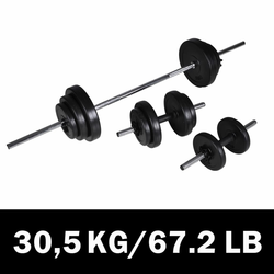 VIDAXL štanglja +2 dumbbell nastavite 30,5kg