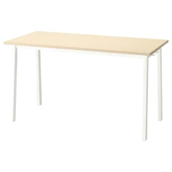 MITTZON Konferencijski sto, brezov furnir/bela, 140x68x75 cm