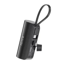 Bavin Power bank 5000mAh Ligtning port + kabl type-C crna