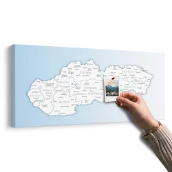 Slika na pluti zemljevid Slovaške - 120x60 flags