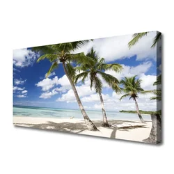 tulup.si Slika na platnu Seaside palm beach landscape 140x70 cm
