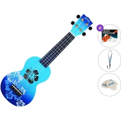 Mahalo Hibiscus Standard SET Hibiscus Blue Burst Soprano ukulele