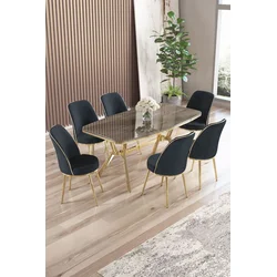 Hanah Home Trpezarijski set, 7 komada, Teget